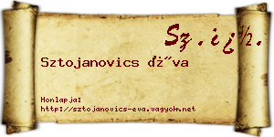 Sztojanovics Éva névjegykártya